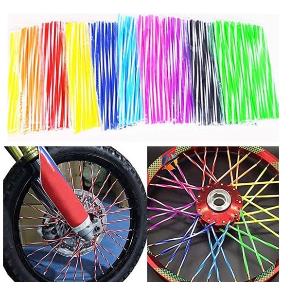 MULTI COLORED SPOKE WHEELS FOR BIKE MOTORCYCLE - Picture 1 of 10